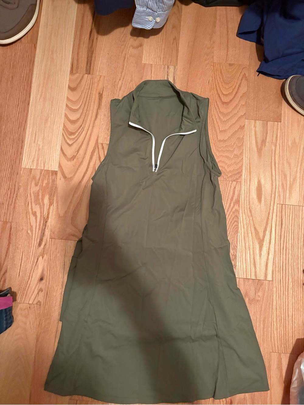 HALARA Olive Zip-Front Sleeveless Coverup